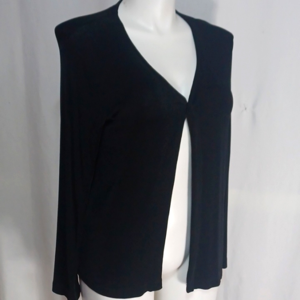 WHITE STAG WOMENS WRAP SIZE 12/14 IN A BEAUTIFUL BLACK ⚫️ ACETATE SPANDEX BLEND